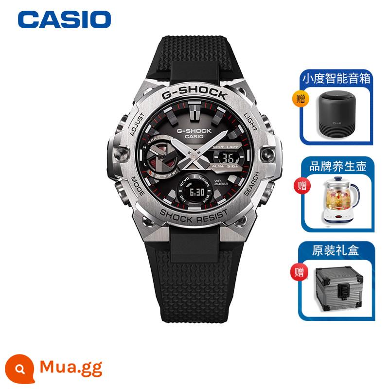 Đồng hồ CASIO nam GST Heart of Steel GSHOCK chính hãng năng lượng mặt trời Bluetooth Poseidon men GST400 - GST-B400-1APFT đi kèm loa Xiaodu/bình sức khỏe/hộp quà chính hãng