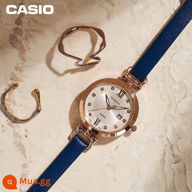 Đồng hồ CASIO nữ ánh sáng thời trang thích hợp ánh sáng sang trọng đơn giản khí chất đồng hồ thạch anh nữ vàng nhỏ 4539/4540 - 14.SHE-4536PGL-7AUPR Hộp quà cỏ bốn lá miễn phí