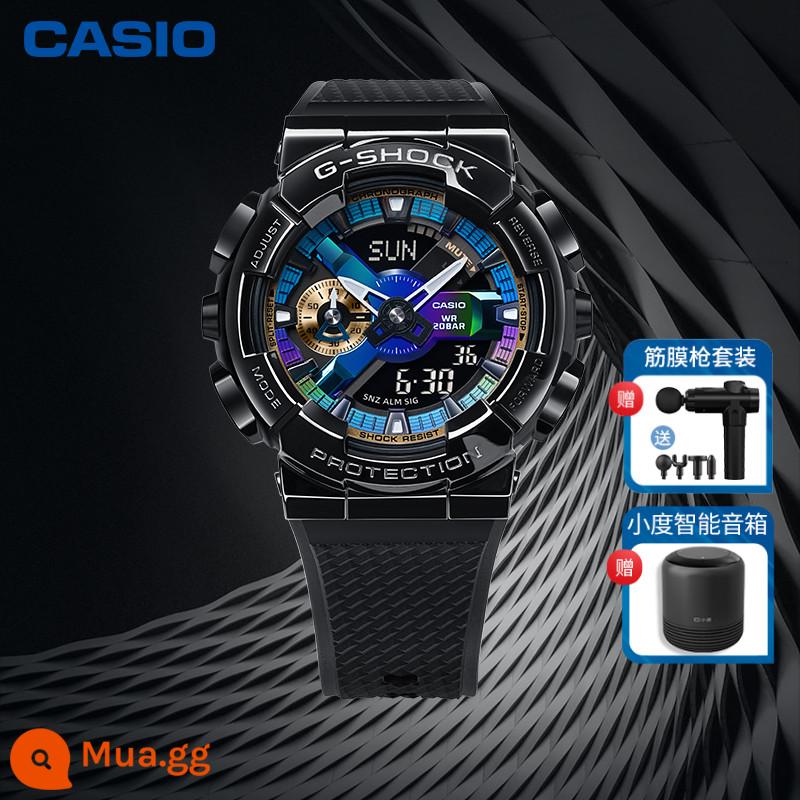 Đồng hồ CASIO nam gshock ánh sáng kiên cường dập tắt cầu vồng Poseidon kim loại thép trái tim bóng tối gm110b - 1.GM-110B-1APR đi kèm bộ súng fascia + loa Xiaodu