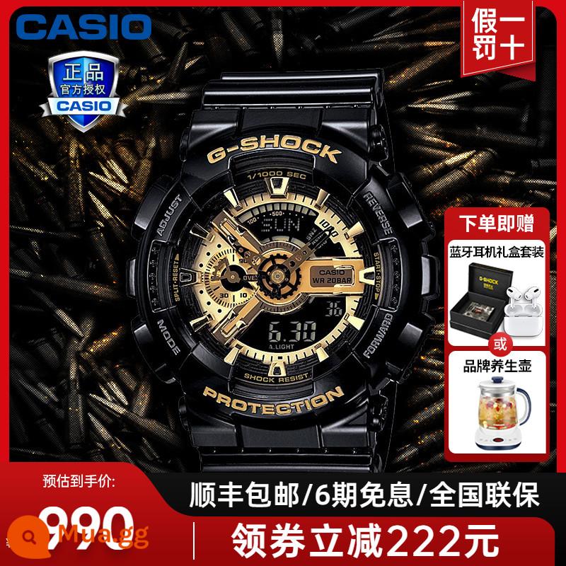 Đồng hồ CASIO nam vàng đen gshock chính hãng trái tim bóng tối Ngộ Không giới hạn nam thần biển GA110GB - 2.GA-110GB-1APR tặng kèm bình sức khỏe/tai nghe Bluetooth/hộp quà vàng đen