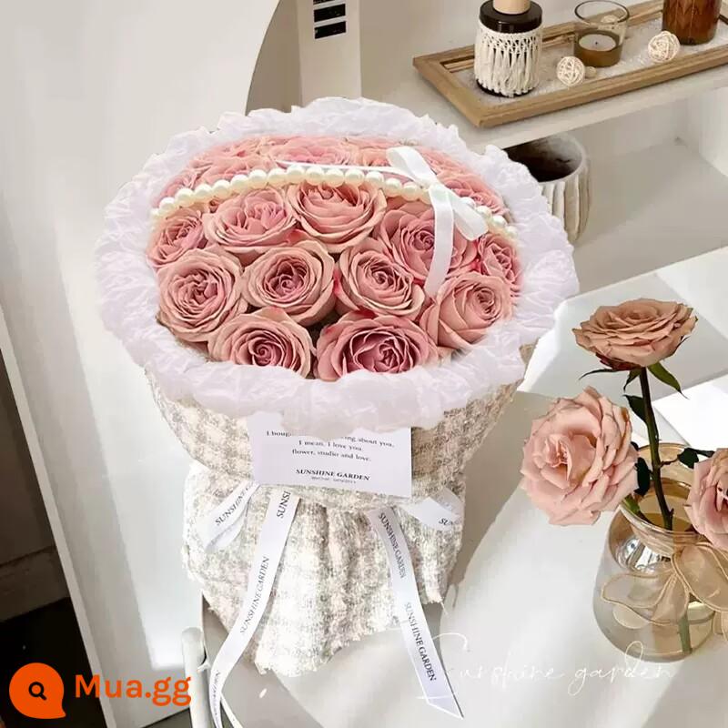 Lễ hội mùa xuân Năm mới Bó hoa hồng sinh nhật Xiaoxiangfeng cho bạn gái Flower Express Giao hàng cùng thành phố Thâm Quyến Bắc Kinh Quảng Châu - [Cuộc gặp gỡ bất ngờ] 19 cappuccino + chuỗi ngọc trai