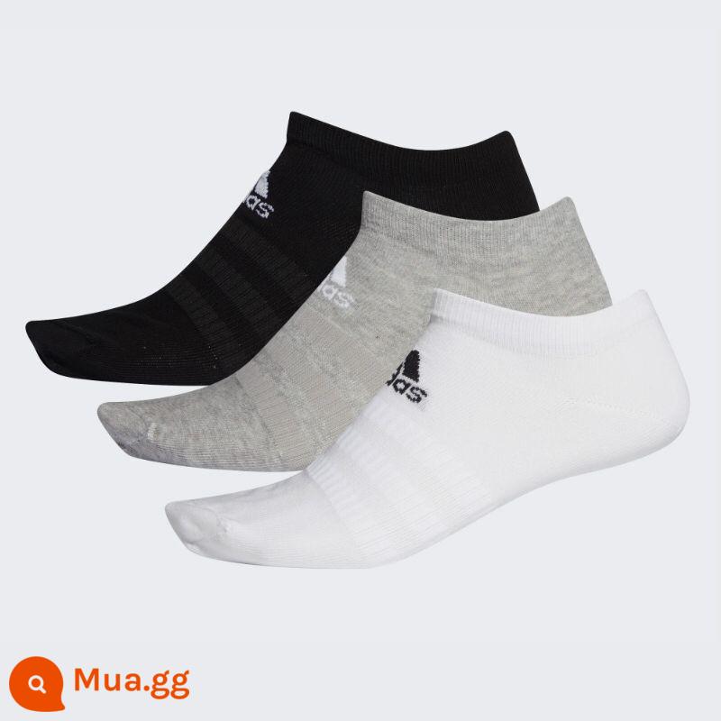 Vớ Adidasadidas nam và nữ vào mùa thu và mùa đông chạy tất và bóng rổ trong vớ - [Mẫu thể thao thoáng khí] DZ9400 3 đôi đen, trắng và xám cổ thấp