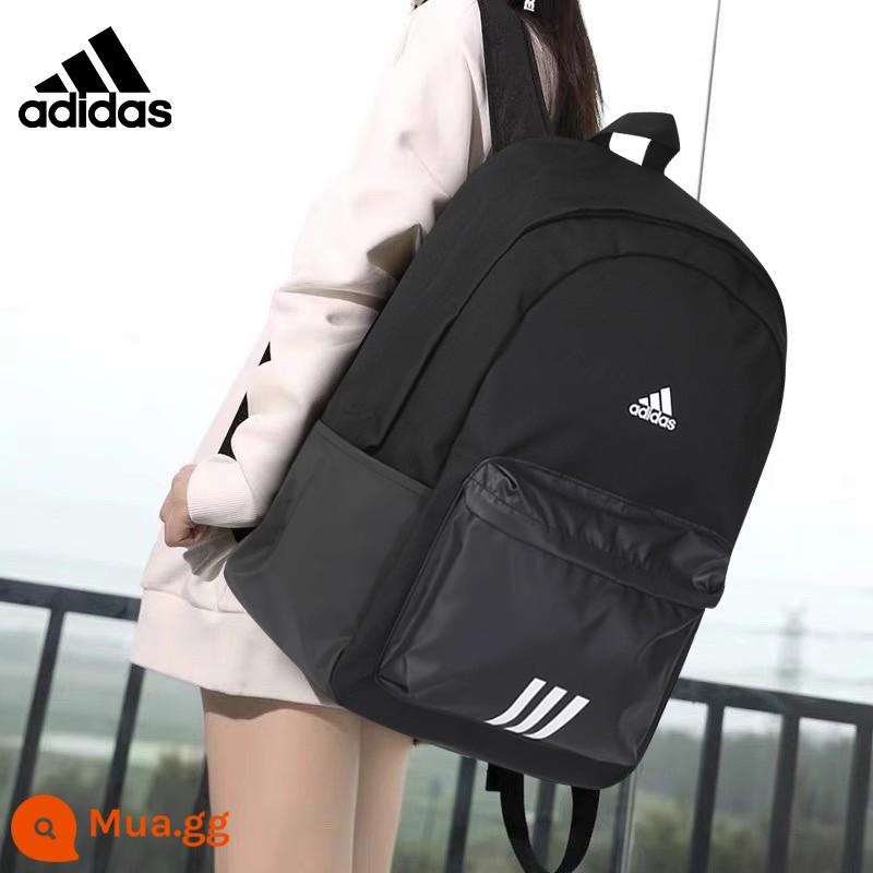 Balo adidas chính hãng Balo adidas dung tích lớn ba lô siêu nhẹ nữ học sinh cấp 3 cặp nam cấp 2 - [Logo+Dòng ba sọc]HG0348 Đen đa năng