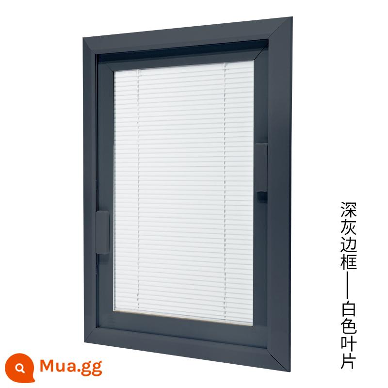 LOUVER LOUVER ALUMINUM Hợp kim được xây dựng -Trong một cửa kính bằng kính phòng trang điểm văn phòng trang điểm mở cửa rèm cửa - Lá khung màu trắng xám đậm