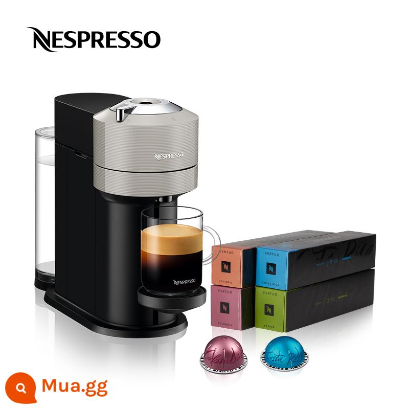 Bộ máy pha cà phê viên nén tự động NESPRESSO Vertuo Next chứa 40 viên nén do Masters sản xuất - Màu xám nông