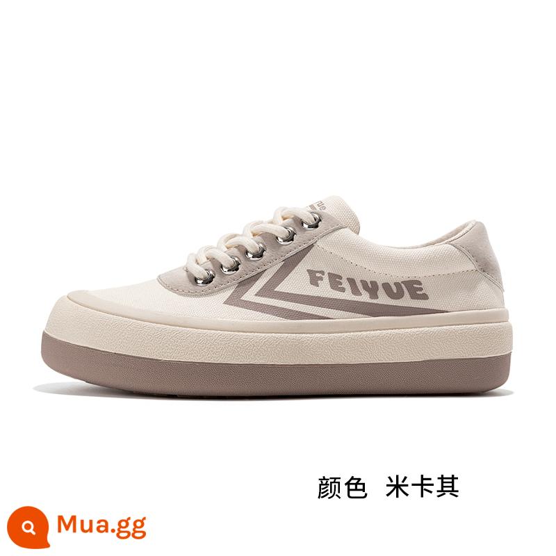 feiyue/leap giày vải giày nữ mùa xuân giày bánh mì hợp thời trang chụp ảnh đường phố giày bình thường phù hợp với tất cả các trận đấu hấp bun giày - 343 kaki