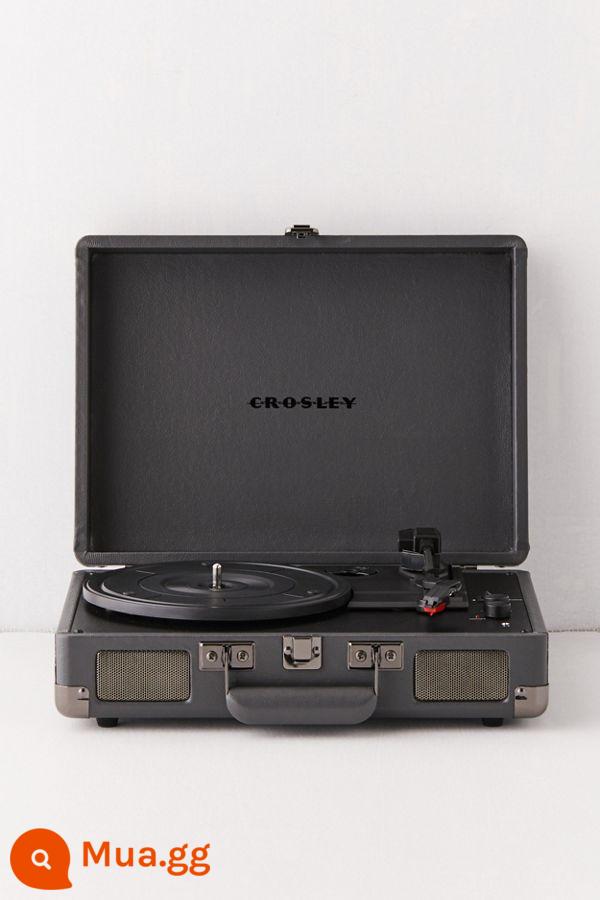 American Crosley máy ghi đĩa vinyl Máy ghi âm Bluetooth máy quay đĩa di động tại nhà Máy ghi âm di động âm thanh - Đốm đen carbon Crosley