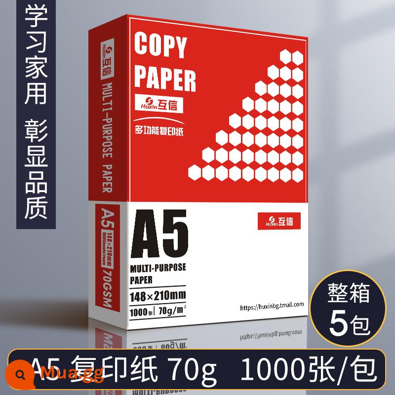 Tin tưởng lẫn nhau Giấy photocopy A4 giấy photocopy 70g túi đeo vai 500 tờ đồ dùng văn phòng a4 in giấy trắng một gói giấy trắng in a4 80g miễn phí vận chuyển Giấy A5 giấy nháp sinh viên giấy trắng giấy a3 cả hộp bán buôn - Nguyên hộp 5 gói/giấy photocopy A5-70G [1000 tờ/gói] bao bì màu đỏ