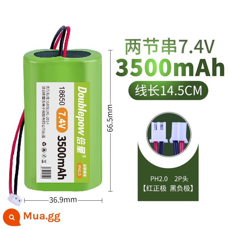 Thể tích gấp đôi 18650 pin lithium 3.7 v sạc dung lượng lớn 7.4 v máy hát âm thanh hộp đèn pha đa năng 12 v - 7.4v-3500 mA-PH [Mẫu siêu bền, dây đỏ đen chuyển được]