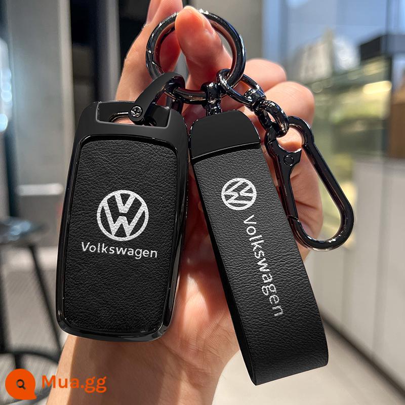 Thích hợp cho chìa khóa Volkswagen Sagitar Bora Magotan golf TiguanL xe Passat Lavida CC vỏ khóa - Mẫu A doanh nghiệp vỏ đơn màu đen + móc khóa