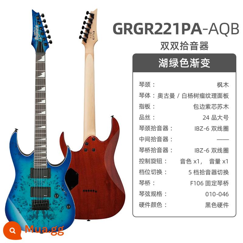 Ibanez Ibanna đàn guitar điện grx40 azes40 31 GRG lắc đơn cho người mới bắt đầu mục nâng cao - GRGR221PA Độ dốc màu xanh hồ (gấp đôi)