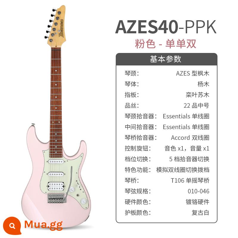 Ibanez Ibanna đàn guitar điện grx40 azes40 31 GRG lắc đơn cho người mới bắt đầu mục nâng cao - AZES40 hồng (đơn đơn đôi/lắc đơn)