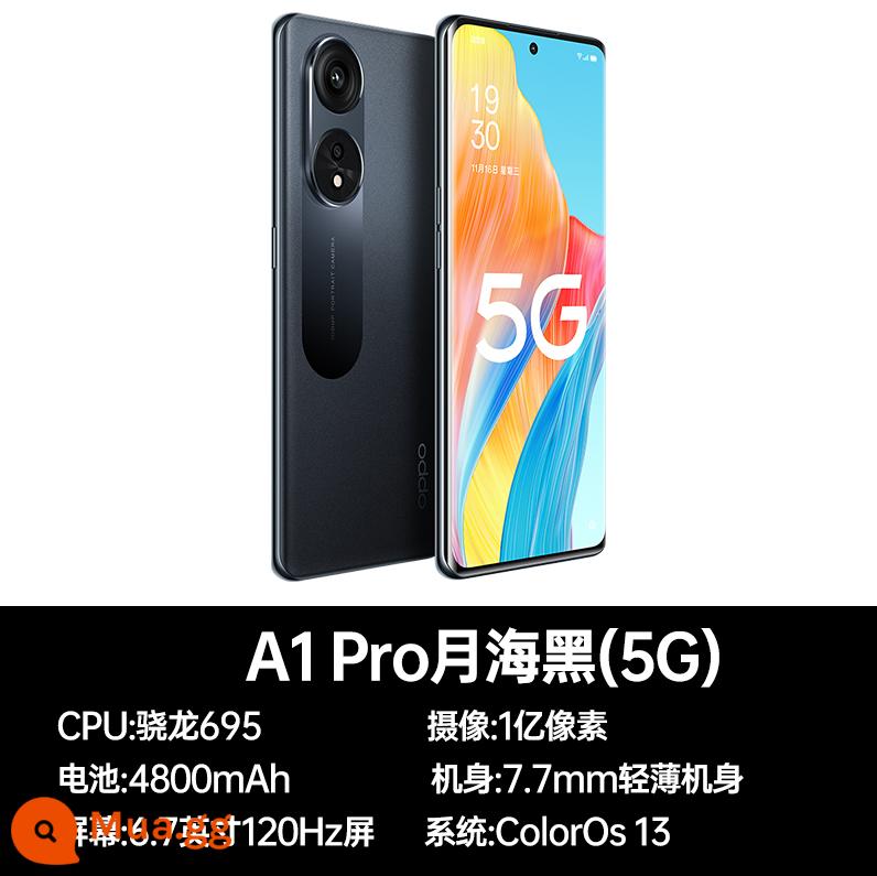 [12 vấn đề miễn phí] OPPO A1 Pro điện thoại di động oppo a1pro 5g mới ra mắt điện thoại di động oppo chính thức cửa hàng hàng đầu trang web chính thức chính hãng opρo màn hình cong 0ppo a1pro por - mặt trăng biển đen