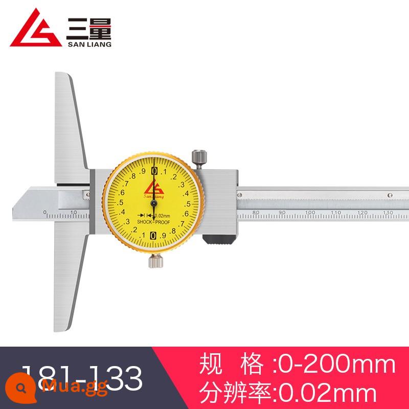 Của Nhật Bản Ba Số Lượng Đai Bảng Độ Sâu Vernier Caliper Dây Bảng Độ Sâu Thước Đầu Móc Độ Chính Xác Cao 0-150mm0-200-300 - 181-133 0-200mm với đồng hồ