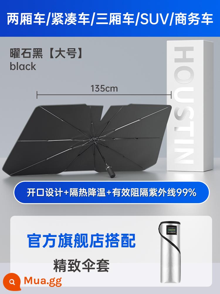 Zuodu tấm che nắng ô tô kem chống nắng cửa sổ nhiệt lá chắn phía trước kính chắn gió ô tô tấm che nắng đặc biệt ô lớn cho xe ô tô - Đen Obsidian [Lớn] [Hatchback/Xe cỡ nhỏ/Sedan/SUV/Xe doanh nhân]