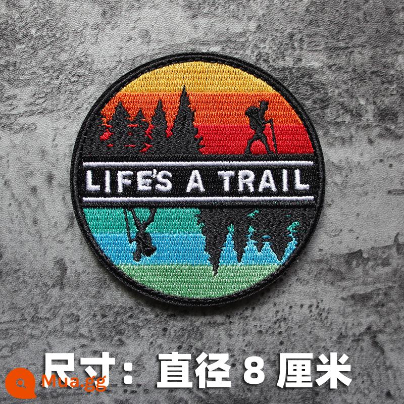 Thêu Velcro Scenic Morale Patch Phiêu lưu ngoài trời Cắm trại Traveller Keo Armband Morale Patch - CUỘC SỐNG LÀ MỘT CUỘC hành trình ngoài trời