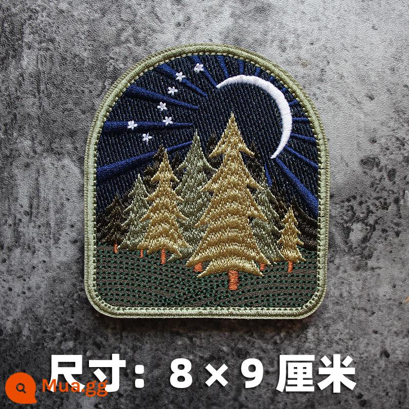 Thêu Velcro Scenic Morale Patch Phiêu lưu ngoài trời Cắm trại Traveller Keo Armband Morale Patch - Sâu trong rừng