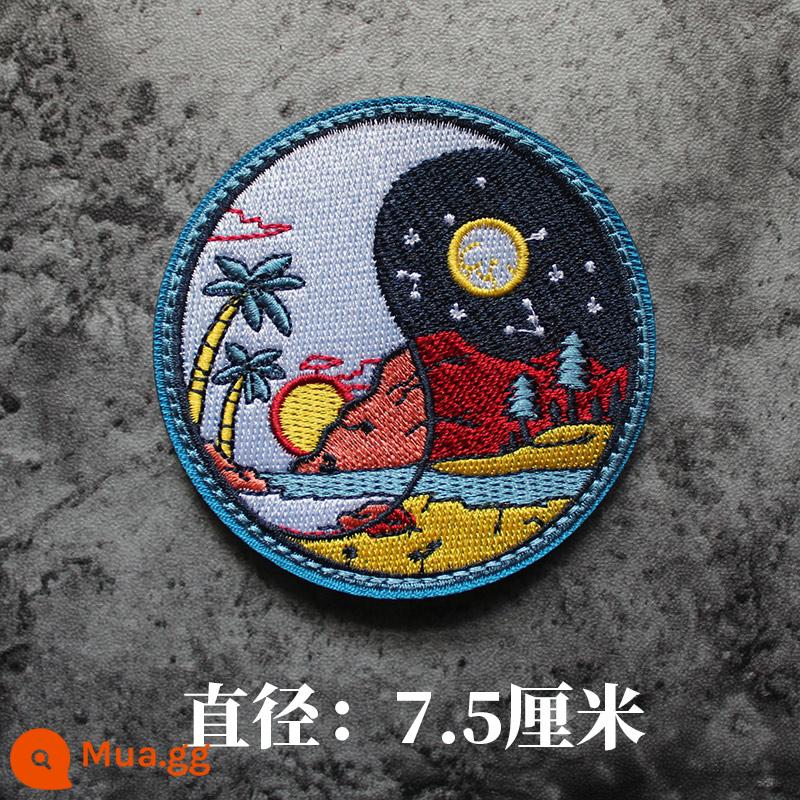 Thêu Velcro Scenic Morale Patch Phiêu lưu ngoài trời Cắm trại Traveller Keo Armband Morale Patch - Phong cảnh Thái Cực Quyền