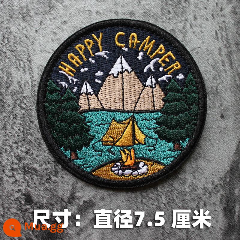 Thêu Velcro Scenic Morale Patch Phiêu lưu ngoài trời Cắm trại Traveller Keo Armband Morale Patch - CHÚC MỪNG BUỔI TRẠI