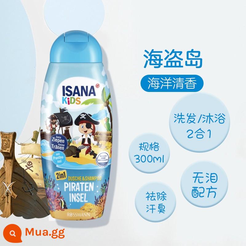 Sữa tắm gội trẻ em ISANA Đức 2 trong 1 không cay mắt 300ml dành cho bé trên 3 tuổi - Đảo Hải Tặc (2 trong 1)