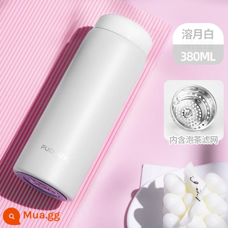 Fuguang Mini Cách Nhiệt Cốc Nữ Mùa Đông 316 Nam Di Động Nhỏ Gọn Bỏ Túi 200 Ml Mới Dung Tích Nhỏ Cốc Nước - Melting Moon White 380ml [có bộ lọc + inox 304]