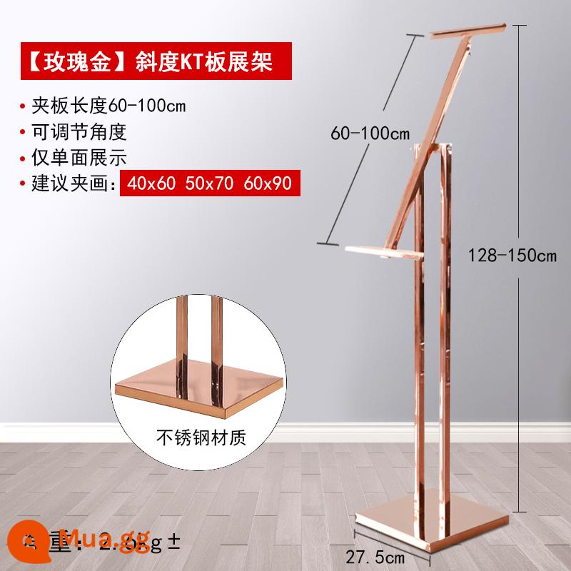 Kt bảng hiển thị giá thẳng đứng bảng hiển thị quảng cáo từ sàn đến trần áp phích kệ đứng đứng nhãn hiệu nước công khai tùy chỉnh bảng hiển thị - [Vàng hồng] Giá trưng bày bảng KT dốc