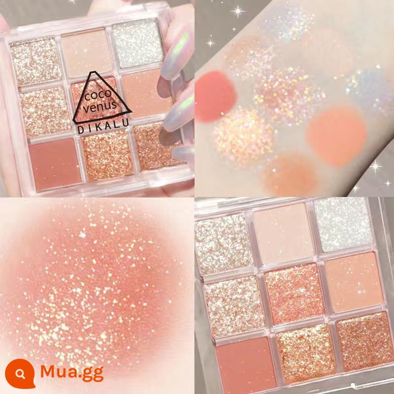 [2 hộp 8,8 nhân dân tệ] Jiugongge Diamond Exploding Mini Eyeshadow Palette Không thấm nước Pearlescent Matte Màu nâu đất ấm áp - 02#Bảng màu san hô Exploding (tặng kèm phấn mắt)