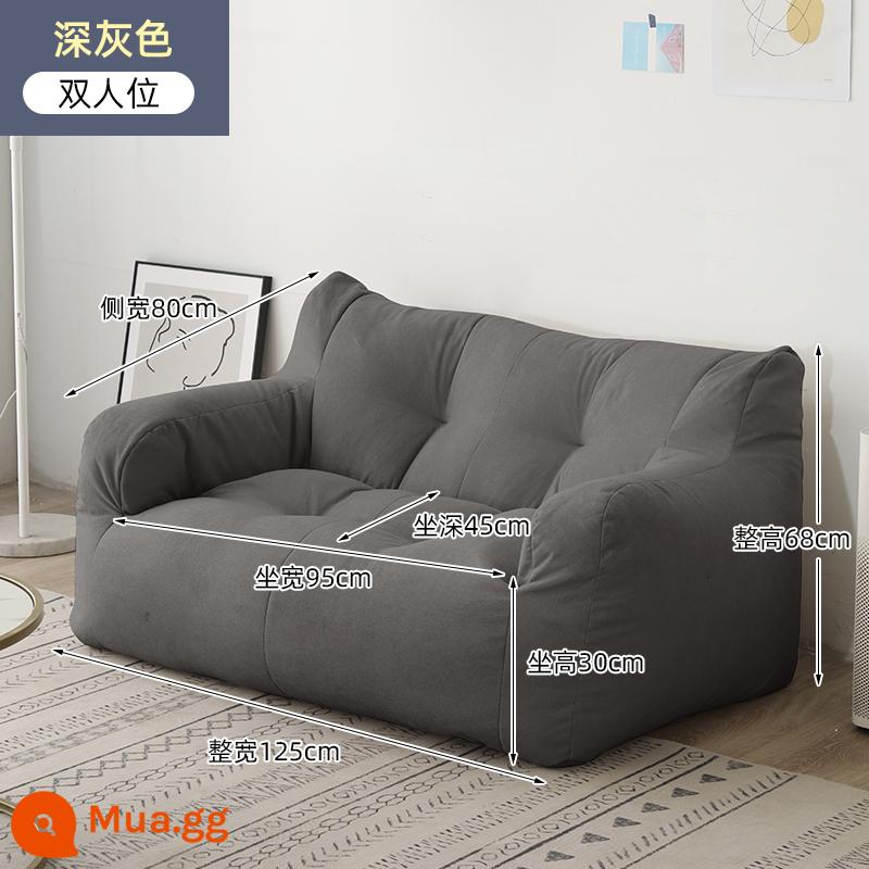 Sofa lười chiếu tatami đơn đôi lưới đỏ ins phong cách cho thuê nhà phòng ban công nằm sàn phòng ngủ sofa nhỏ - Xám đậm [Mẫu lớn gấp đôi]