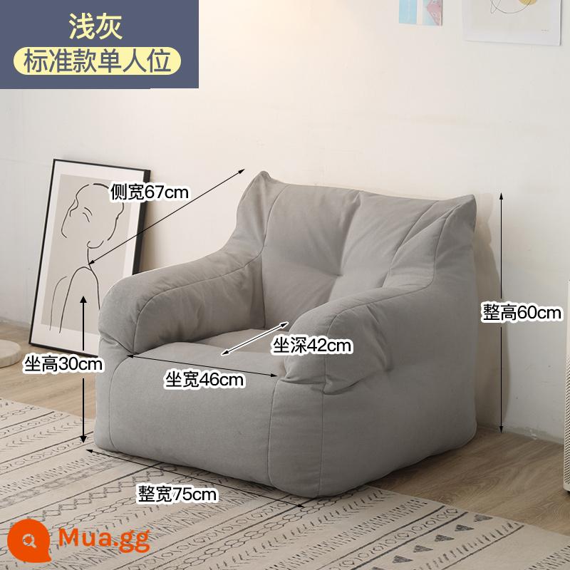 Sofa lười chiếu tatami đơn đôi lưới đỏ ins phong cách cho thuê nhà phòng ban công nằm sàn phòng ngủ sofa nhỏ - Xám nhạt [Mẫu đơn cực lớn]