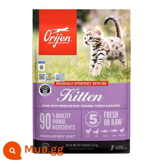 Canada nhập khẩu Orijen khao khát thức ăn cho mèo đủ giai đoạn không có ngũ cốc gà vỗ béo sáu loại thức ăn cho mèo cá 5.4k - Mèo con 5,4kg (2024.02