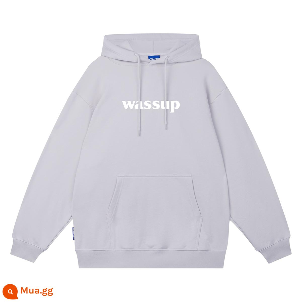 WASSUP hợp thời trang thương hiệu áo len nam áo khoác ngoài áo hoodie nặng cộng với áo chui đầu lông cừu mùa thu và mùa đông nữ phù hợp với triều đại quốc gia - tím nhạt