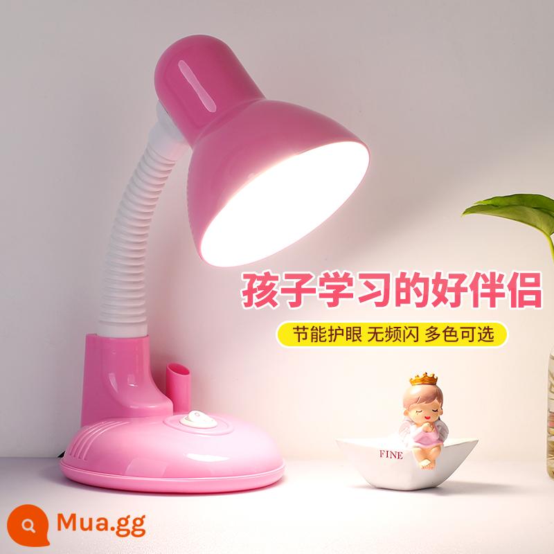 Đèn LED để bàn bảo vệ mắt bàn học sinh tiểu học viết ký túc xá ký túc xá học tập phòng ngủ trẻ em đầu giường làm việc cắm - Đèn bàn màu hồng không bóng (tự trang bị bóng đèn)