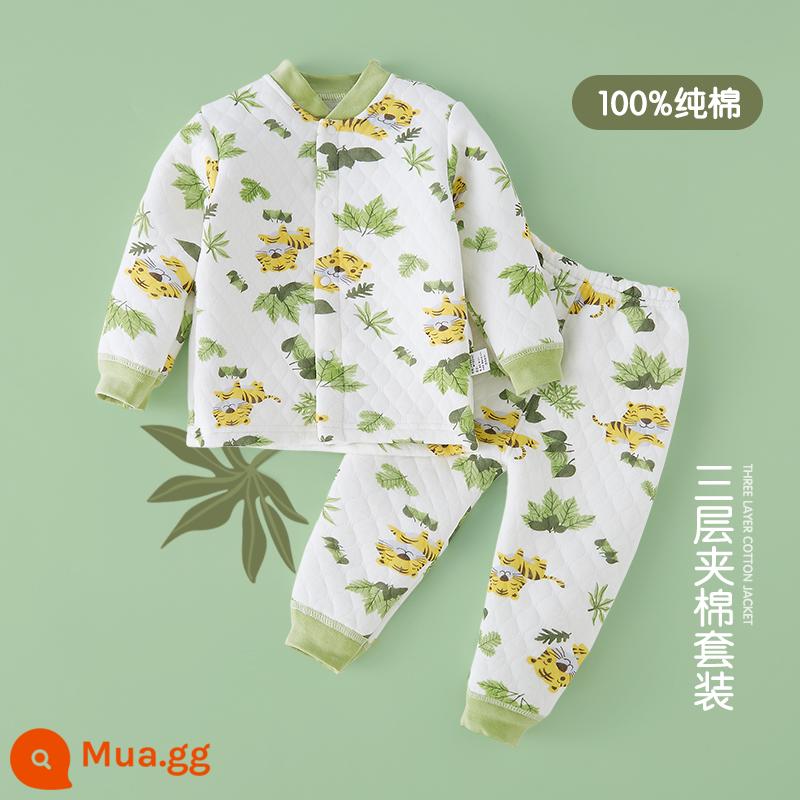 Bộ đồ mặc quần áo ấm của em bé, quần áo cotton, quần áo cotton trẻ em - hổ rừng