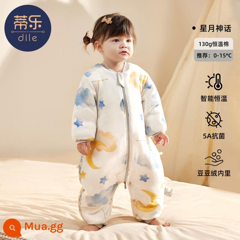 Túi Ngủ Cho Bé Ngói Mùa Thu Đông Nhiệt Độ Không Đổi Chất Cotton Nguyên Chất Túi Ngủ Chẻ Chân Cho Trẻ Em Thiết Bị Ma Thuật Chăn Chống Đá Phổ Quát Cho Tất Cả Các Mùa - Nhiệt độ không đổi thông minh - dày [lớp lót lông cừu đậu, nhiệt độ phòng 0-15oC] Huyền thoại Xingyue