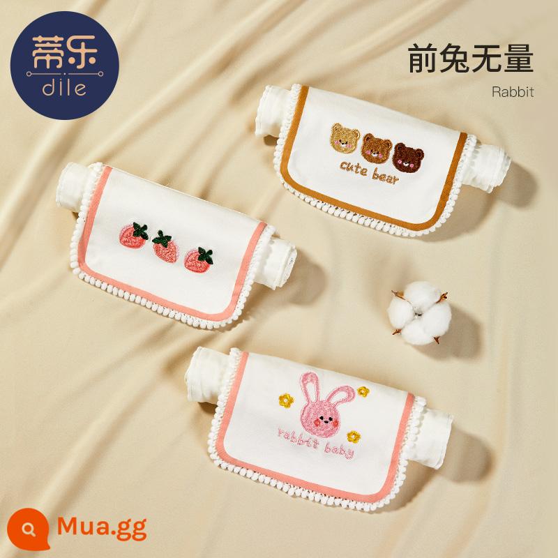 Khăn Ngói thấm mồ hôi cho trẻ em cotton nguyên chất size lớn mẫu giáo khăn thấm mồ hôi thêu tên bé miếng địu cho bé trai và bé gái - [Thêu tua rua chất lượng cao] Qiantu Wuliang-3 miếng 6 lớp gạc