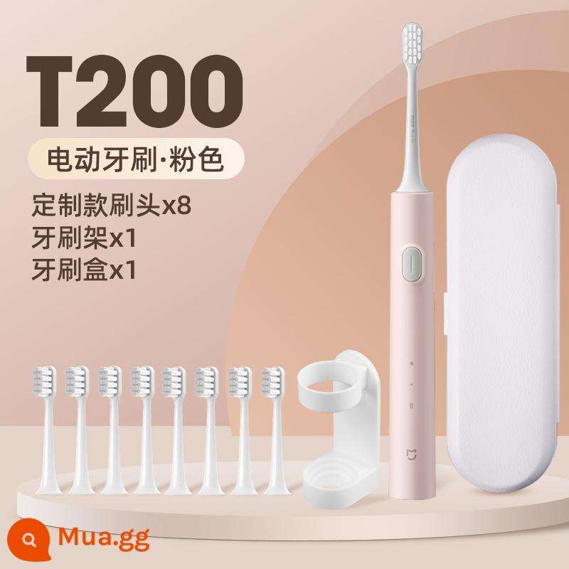 Bàn chải đánh răng điện Xiaomi Mijia Sonic T200 Bộ cặp đôi trưởng thành dành cho nam và nữ có thể sạc lại hoàn toàn tự động - [Khuyến nghị] T200 hồng + 8 đầu bàn chải tùy chỉnh + hộp đựng bàn chải đánh răng + hộp đựng bàn chải đánh răng