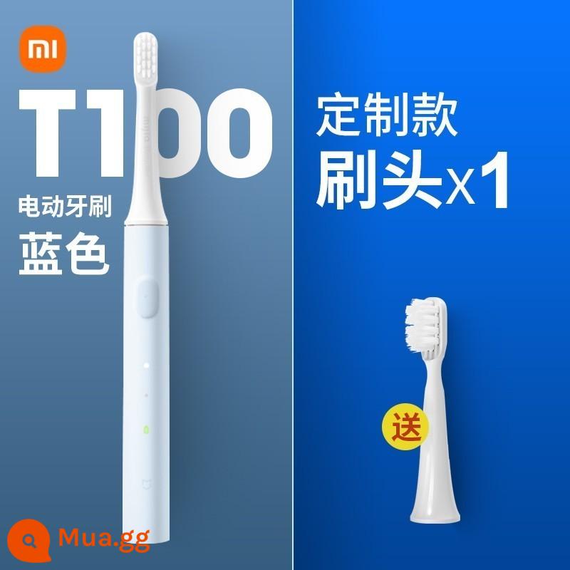 Bàn chải đánh răng điện trẻ em Xiaomi t100 bàn chải đánh răng điện sonic trên 6 tuổi, lông mềm, nhẹ, có thể sạc lại, làm sạch hoàn toàn tự động - T100 xanh + đầu cọ dự phòng tặng kèm