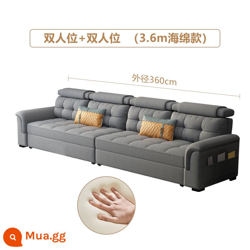 Sofa giường đa năng gấp gọn căn hộ nhỏ phòng khách đa năng công nghệ lưu trữ vải lưới đỏ phong cách mới 2021 - 3,6 mét [loại bọt biển phục hồi mật độ cao] thẳng đôi + gấp đôi