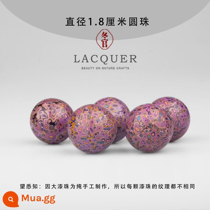 Mùa đông chính thức Rhino Lacquer Lacquer Hạt đơn Hạt đơn không ăn thịt thủ công Phật tử Trung Quốc Vòng đeo tay nữ nam nam - Hạt tròn "Thổ cẩm tím" đường kính 1,8 cm dát thạch anh bằng kỹ thuật vật liệu mỏng