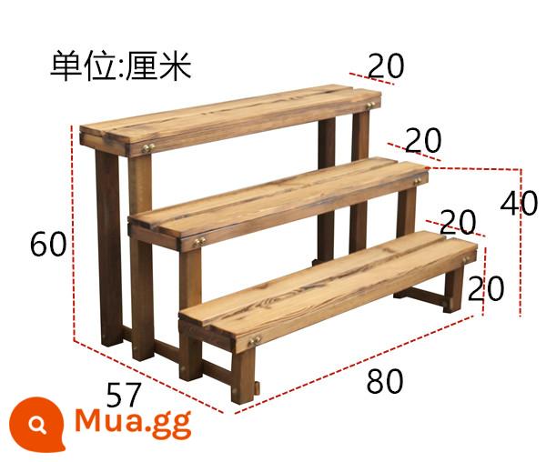 Ban công chống ăn mòn kệ hoa gỗ từ sàn đến trần bước tường ngoài trời nhiều thịt bước chậu hoa kệ - Ba tầng ngắn dài 80