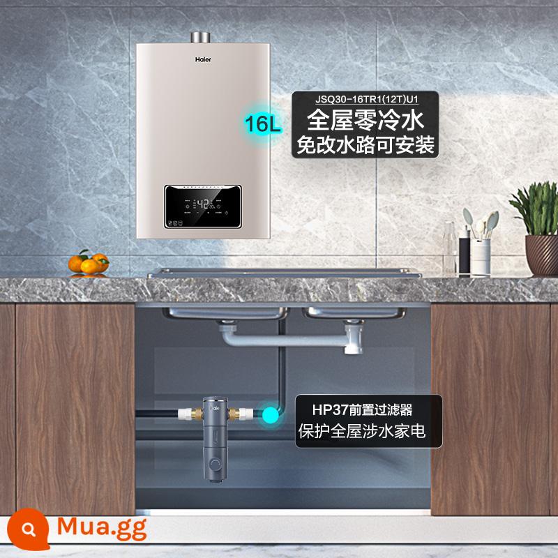 Máy nước nóng lạnh 16 lít Haier 16 lít dùng gas gia dụng model gas 13 với chức năng hồi nước tuần hoàn 0 nước lạnh TR1 - Máy nước nóng + trước