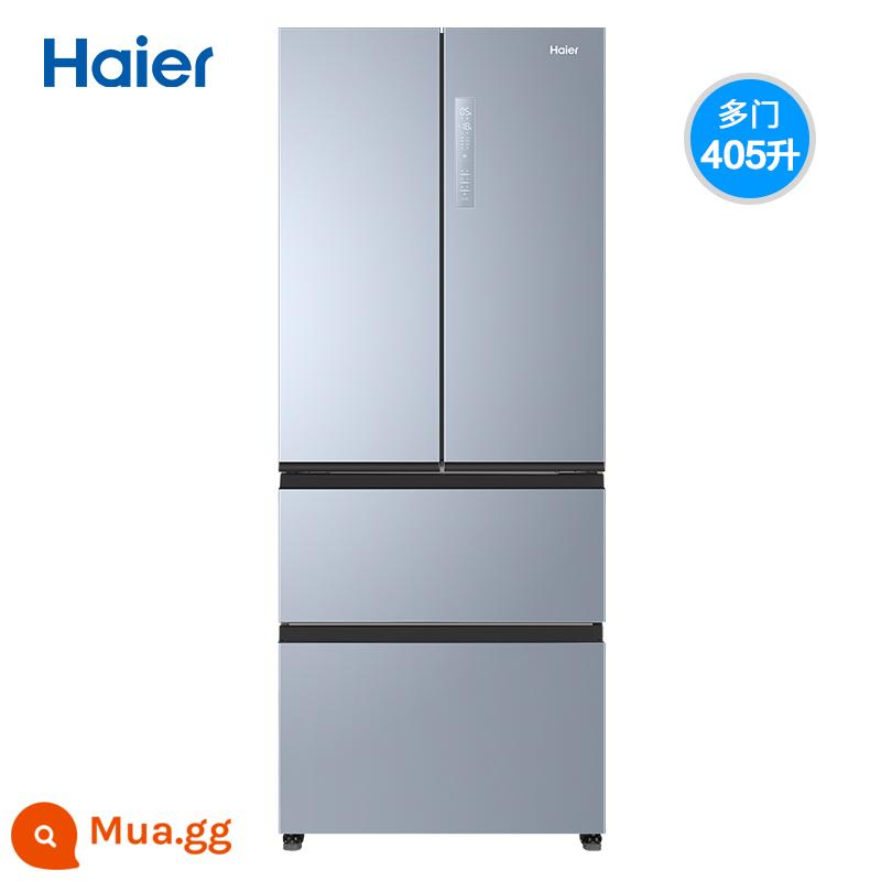 [Chuyển đổi tần số kép cho mẹ và bé] Tủ lạnh Haier 405L của Pháp bốn cửa không sương giá siêu mỏng hạng nhất dành cho hộ gia đình chính thức cửa hàng - màu xanh ảo