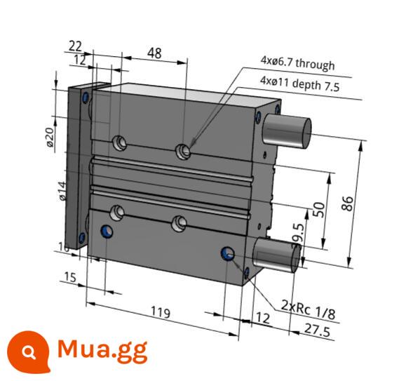 SMC MGPL/MGPM12/16-10Z/20Z/25Z/30Z/40Z/50Z/100Z/100Z/100Z - MGPM40-60Z