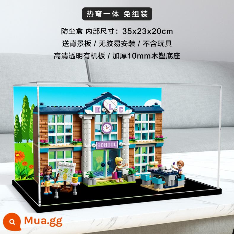 Hộp chống bụi acrylic thích hợp cho Lego 41682 hộp trưng bày mô hình lắp ráp khuôn viên thành phố Heartlake xinh đẹp - Uốn nóng, không lắp ráp 35x23x20