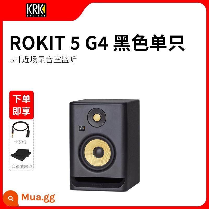 Loa KRK Rokit5 7 8 10 RP5 6 8G3 G4 inch loa màn hình hoạt động chuyên nghiệp âm thanh DJ - ROKIT 5 G4 đĩa đơn 5 inch màu đen đi kèm cáp và thảm