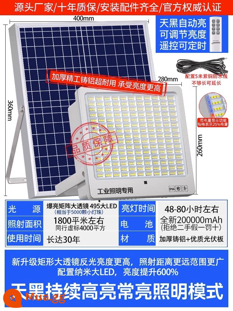 Đèn năng lượng mặt trời Hourui Đèn ngoài trời Đèn sân vườn ngoài trời Trang chủ Đèn đường LED công suất cao trong nhà và ngoài trời siêu sáng - Thân đèn phòng khách bằng nhôm đúc cao cấp full màn hình ★ Ống kính 20000W bấc lớn + ánh sáng mạnh mẫu điều khiển từ xa suốt đêm