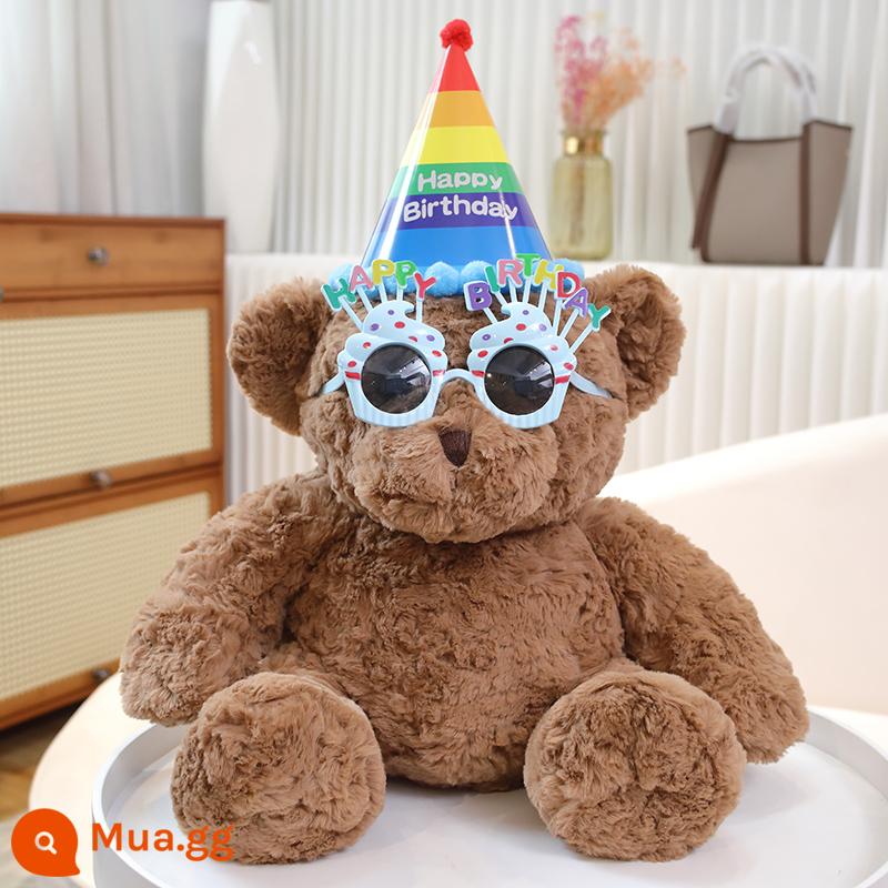 Zhenya Mood Bear Teddy Bear Doll Cute Healing Doll Kèm theo Hug Ngủ Hug Bear Doll Đồ chơi sang trọng - Chú gấu chữa lành cảm xúc (Trang phục sinh nhật)