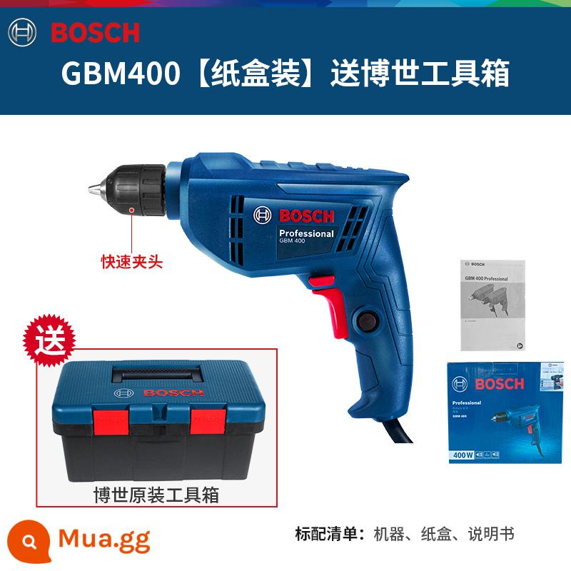 Máy khoan điện Bosch máy khoan điện GBM345 máy vặn vít đa năng bác sĩ gia đình máy khoan điện công cụ vặn vít - Đề nghị đặc biệt! Đầu cặp nhanh GBM400 400W [Hộp dụng cụ Bosch]