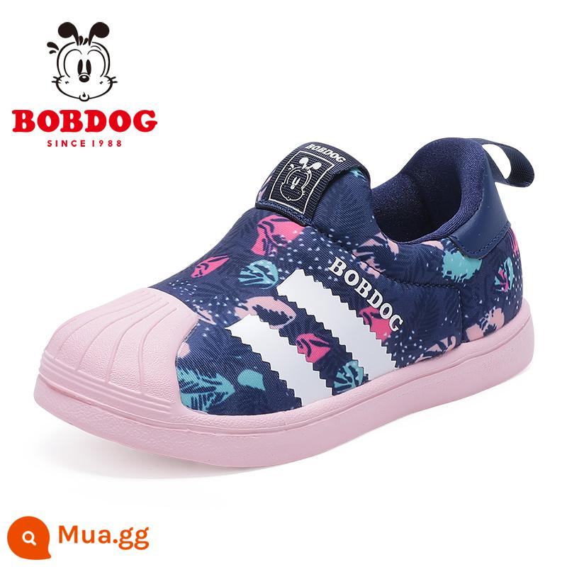 Giày Trẻ Em Bobbean Giày Bé Gái 2023 Mùa Xuân Và Mùa Thu Mới Giày Trẻ Em Giày Bé Gái Trẻ Em Giày Sneakers - Màu xanh tím/hồng ấm áp