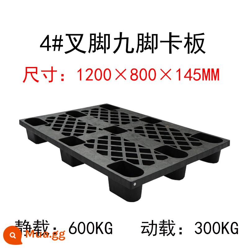 Pallet nhựa card board xếp chồng đen hàng xuất kho hình chữ nhật 9 chân cọc lưới lót lưới chống ẩm - 4#1200×800×145mm (độ dày tiêu chuẩn)